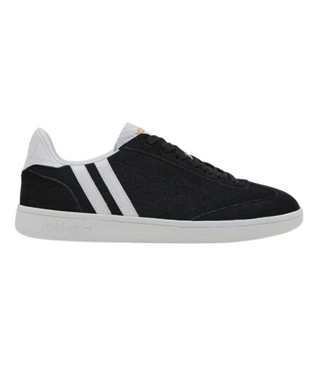 Mens Lyon Leather Cupsole Trainers Black White Patrick