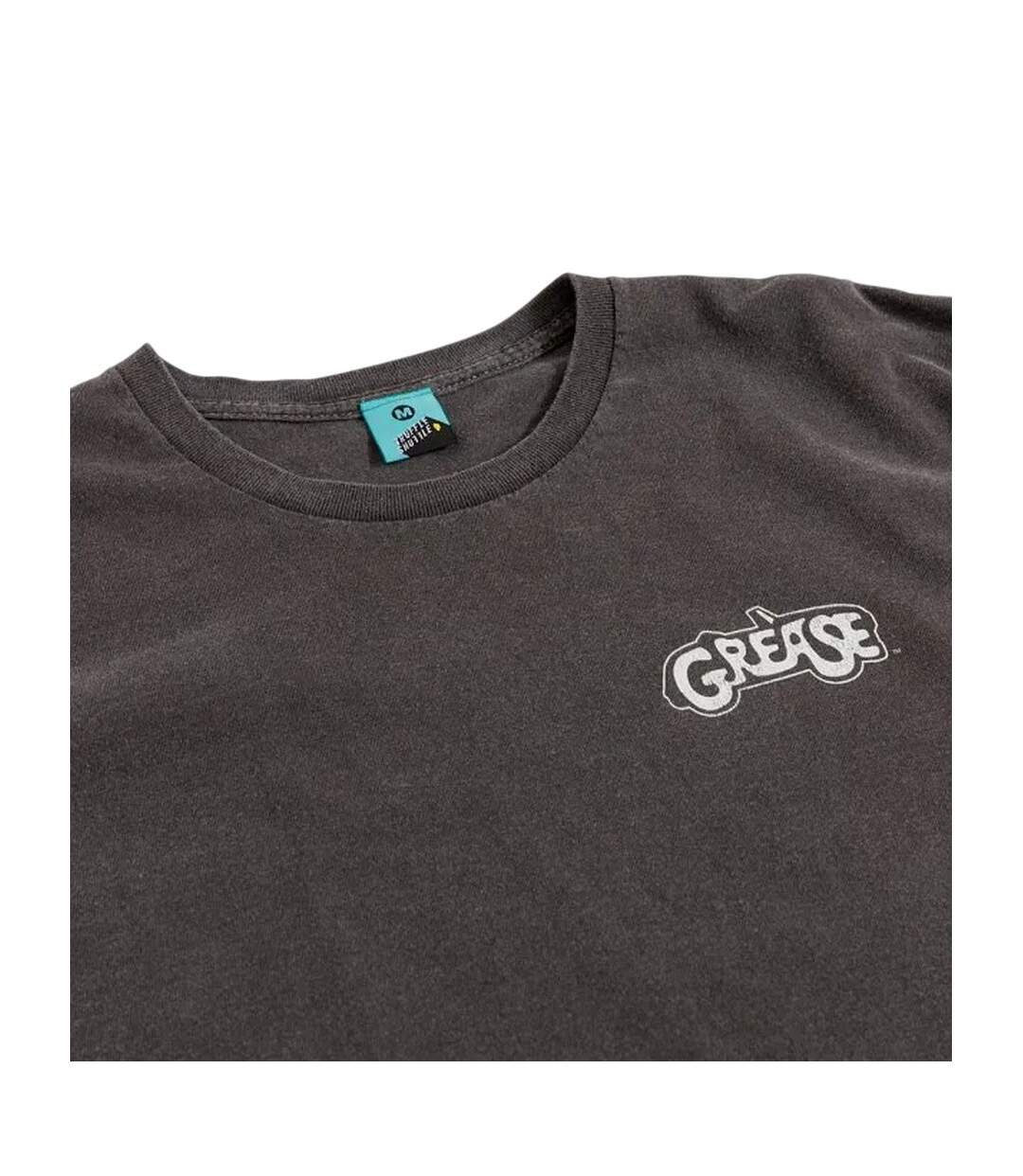 T-shirt Motif/style Imprimé Au Dos T-birds Adulte Charbon Grease-3