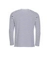 SOLS Mens Marine Long Sleeve Stripe T-Shirt (White/Navy)