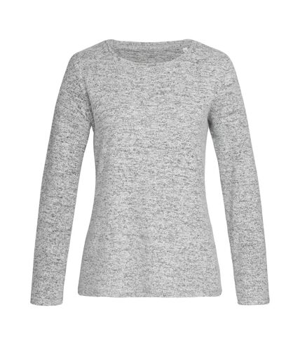 Stedman Womens/Ladies Stars Crew Neck Knitted Sweater (Light Gray Melange)
