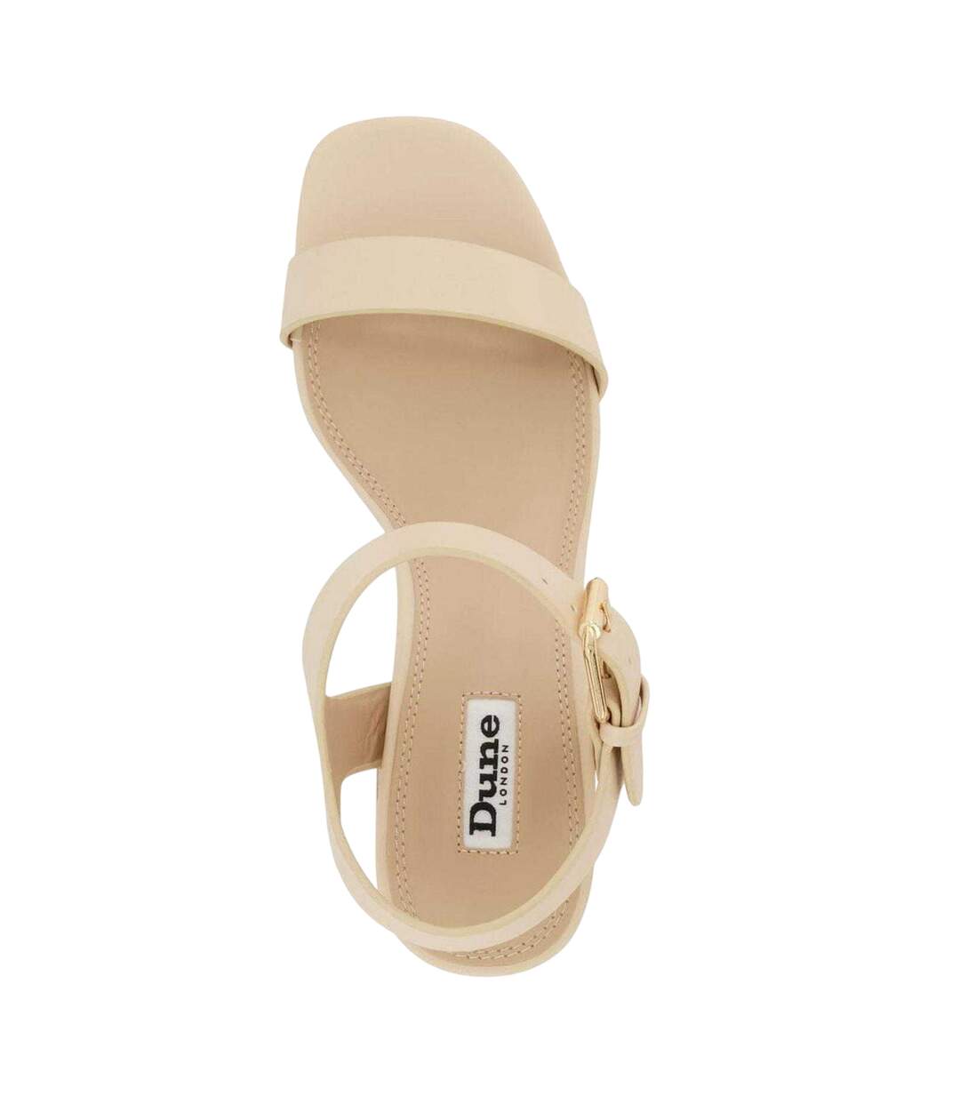 Womens/ladies Jarell Leather Platform Block Sandals Ecru Dune London-2