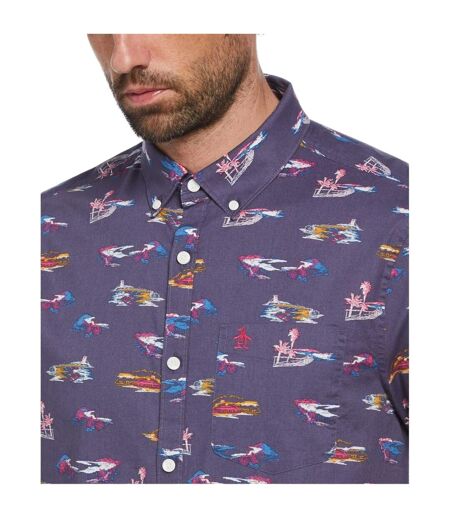 Chemise Motif/style Imprimé Intégral Homme Bleu Indigo Original Penguin