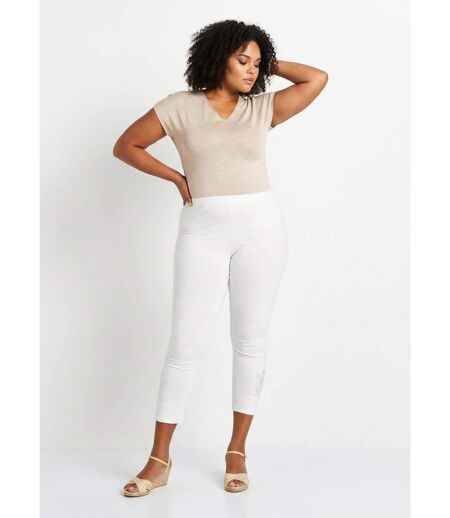 Legging court uni ceinture élastiquée
