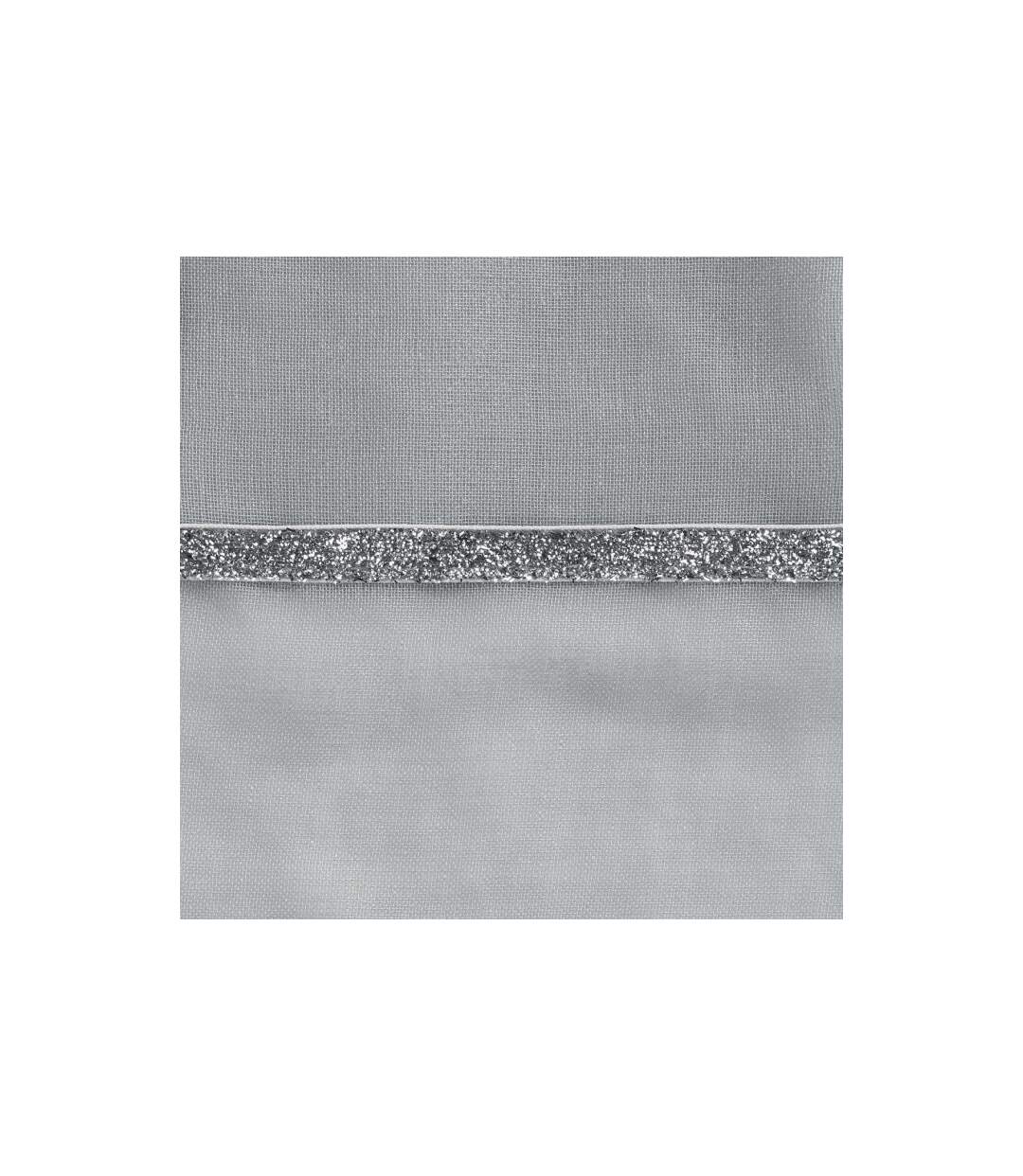 Rideau Voilage à Œillets Etincelle 140x240cm Gris-3