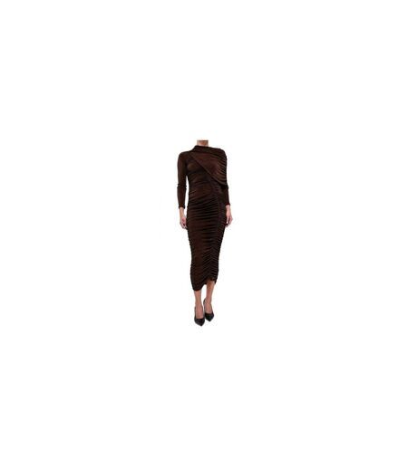 Robe Mi-longue Melina Femme Marron Bardot
