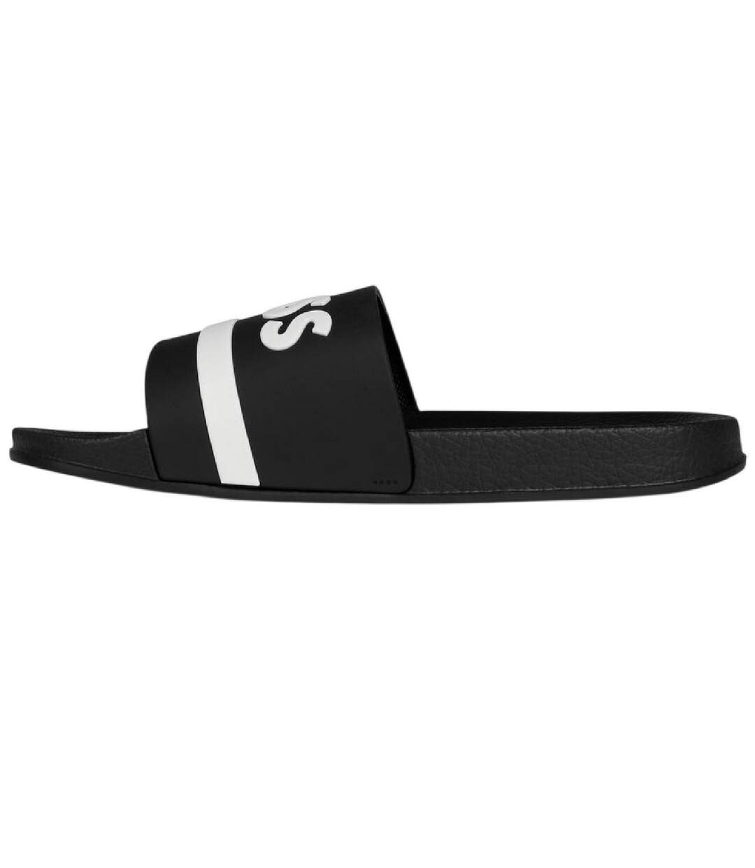 Womens/ladies Lettering Slides Black Boss-3
