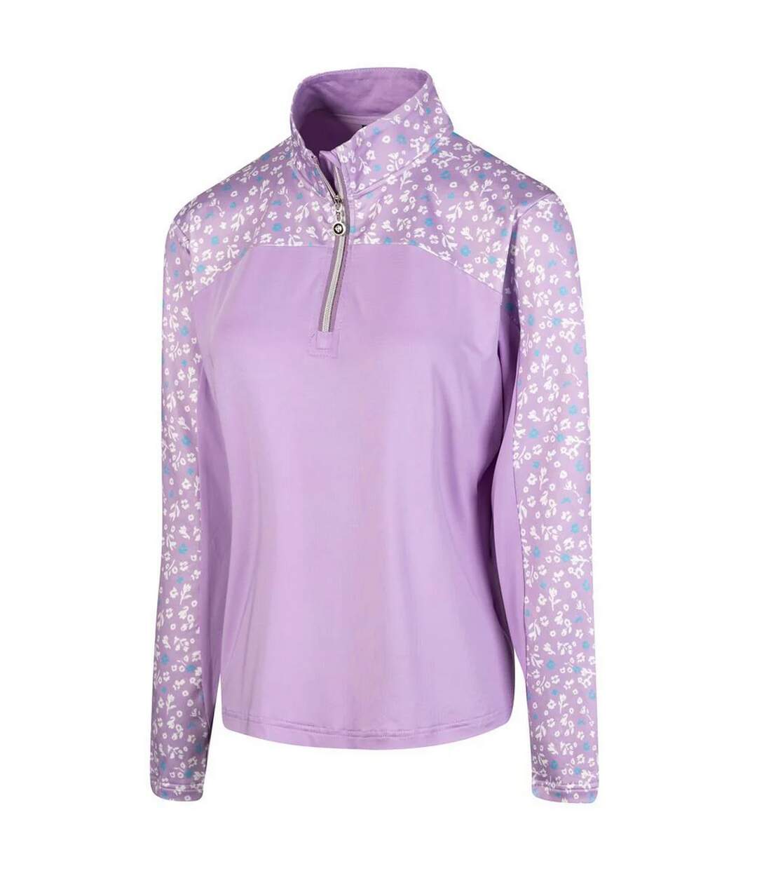 Womens/ladies floral base layer top purple Island Green-3