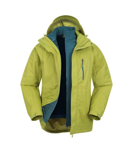 Veste imperméable 3 en 1 bracken extreme pour hommes vert vif Mountain Warehouse