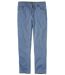 Modré střečové džíny rovného střihu