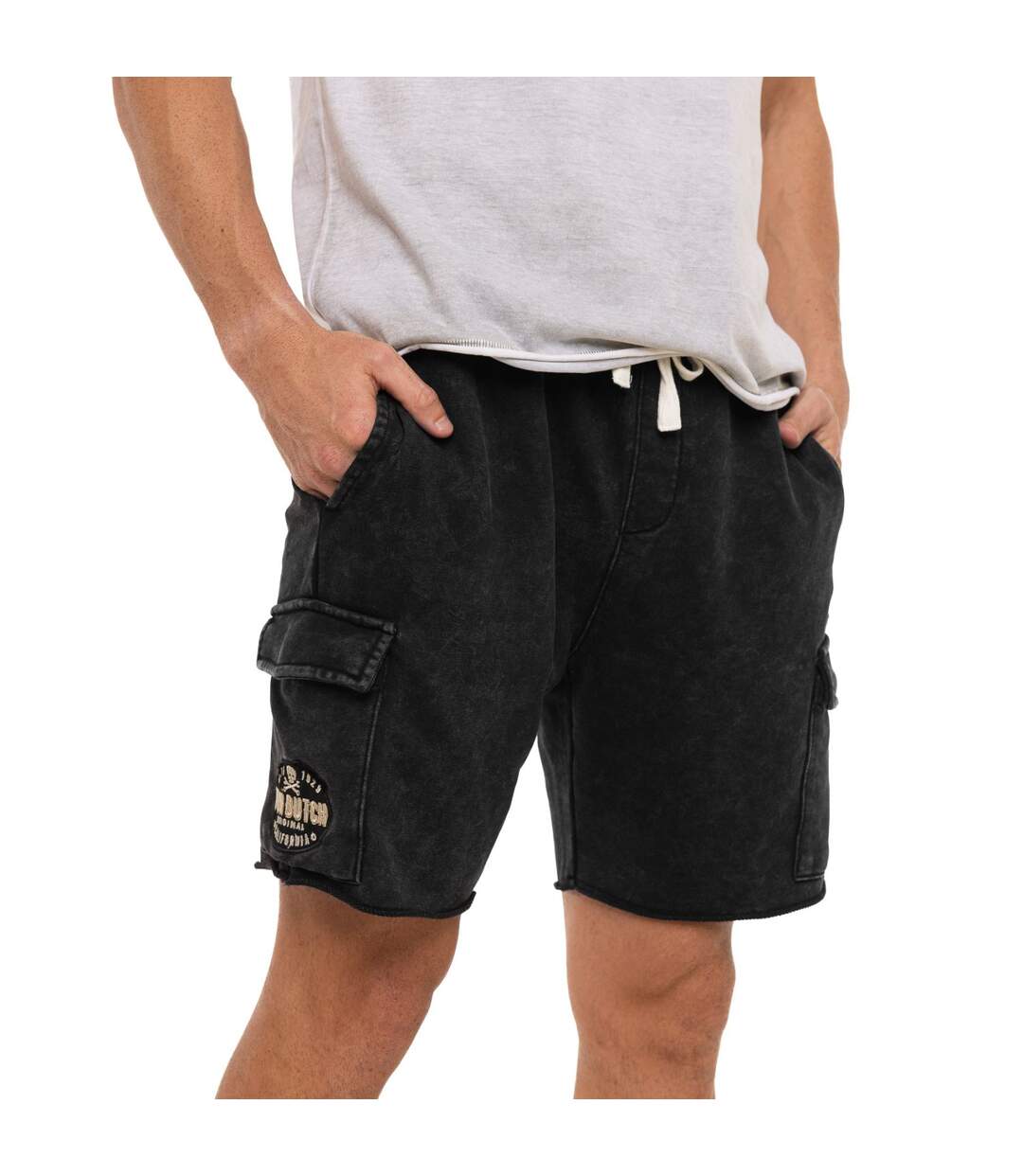 Bermuda cargo homme en french terry acid wash Vlad Vondutch-3