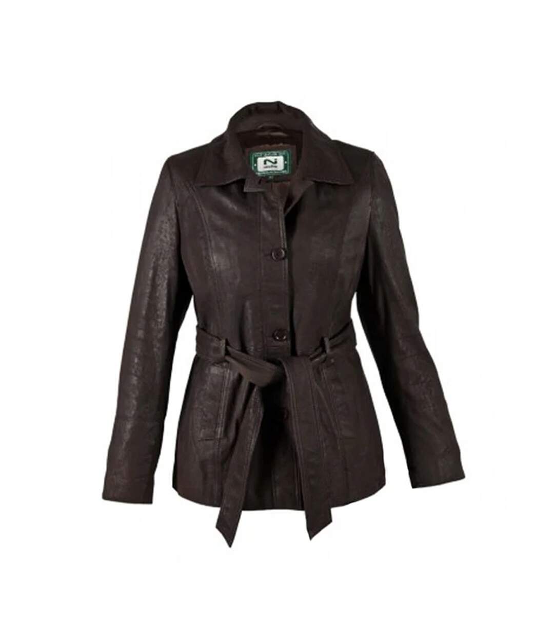 Womens/ladies classic leather jacket chocolate Eastern Counties Leather