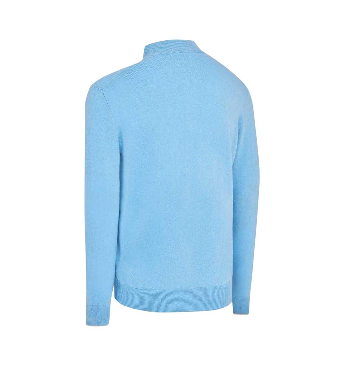 Mens Knitted Funnel Neck Sweater Top Marina Blue Wheat Callaway-2