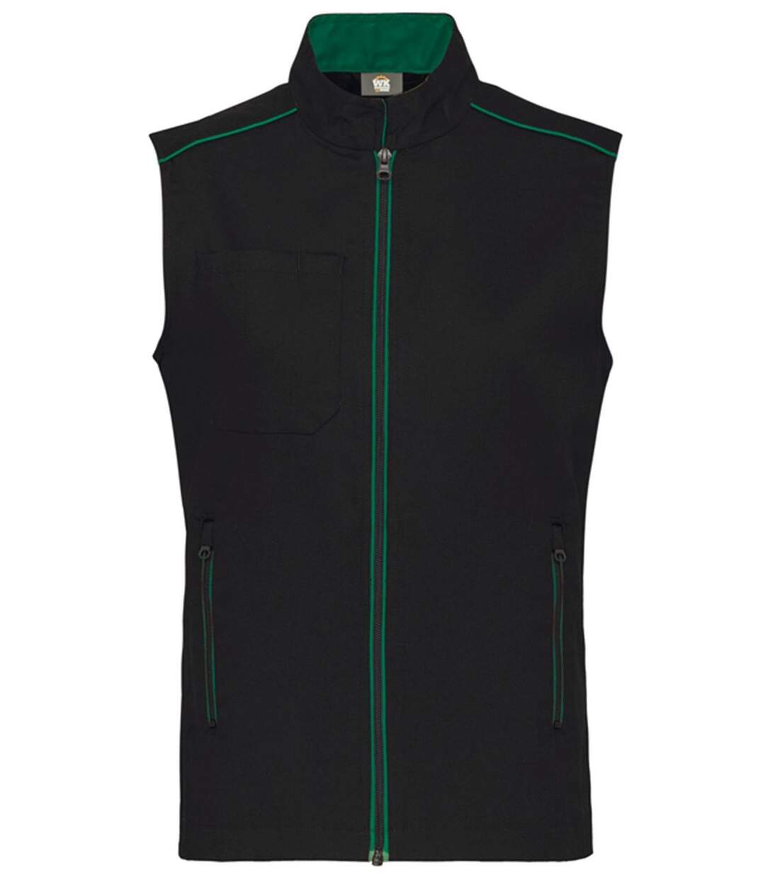 Gilet sans manches DayToDay - Homme - WK6148 - noir et vert kelly