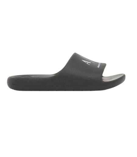 Mens Logo Flat Sliders Black Armani Exchange