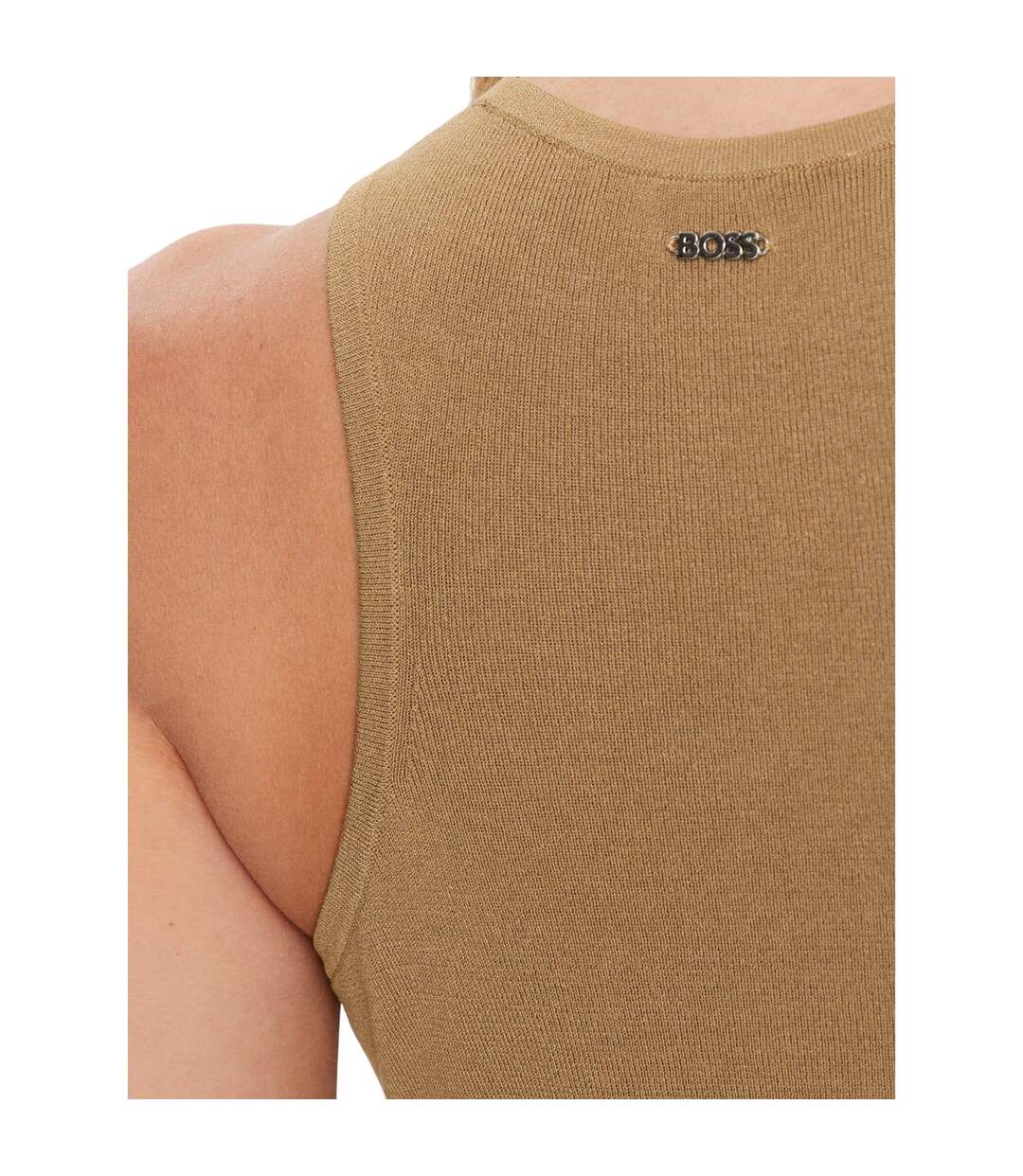 Womens/ladies Flaurelia Knitted Dress Beige Boss-3