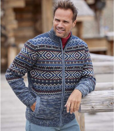 Men's Sherpa-Lined Knit Jacket