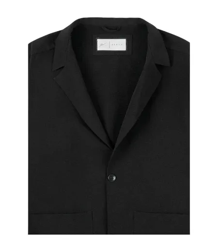 Mens Fairfax Seersucker Lightweight Tailored Blazer Black Prevu