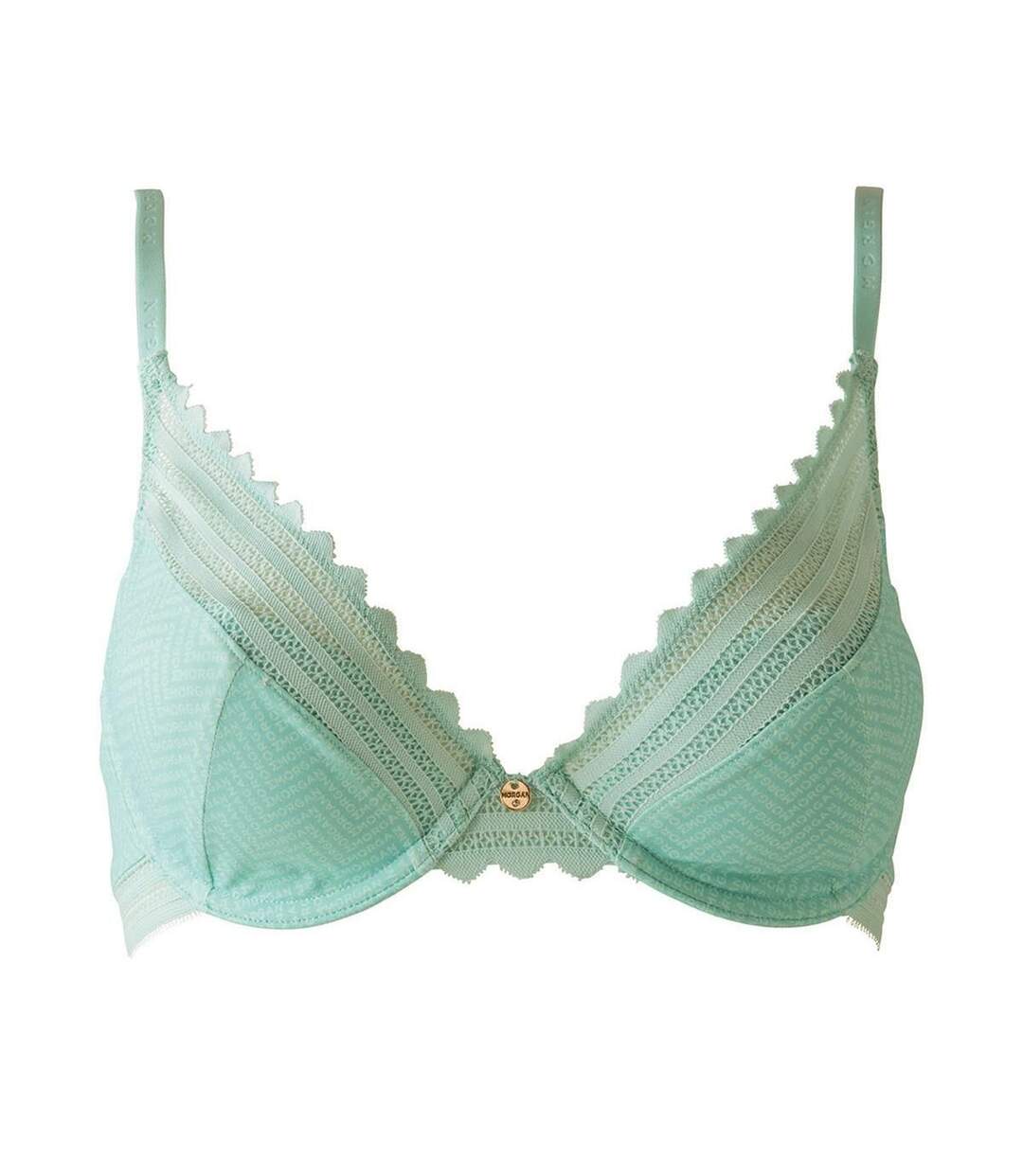 Soutien-gorge ampliforme coque moulée turquoise Tina