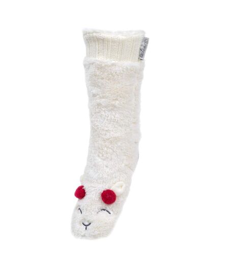 Isotoner Chaussettes d'intérieur femme sherpa, picots antidérapants