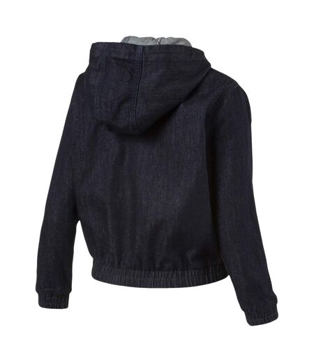 Womens/ladies T7 Denim Track Jacket Black Puma