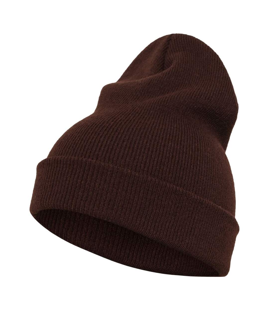 Bonnet épais long adulte unisexe marron Yupoong