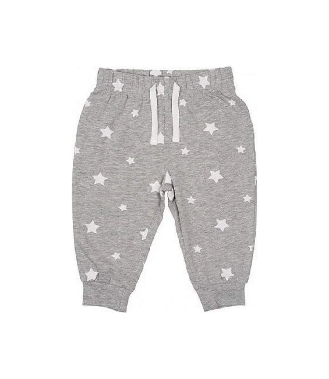 Pantalon De Jogging Motif/style Étoiles Bébé Gris Chiné Blanc Larkwood-1