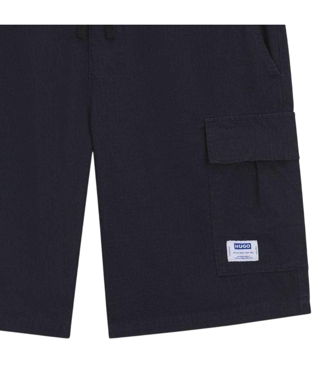 Mens Cargo Shorts Blue Hugo-4