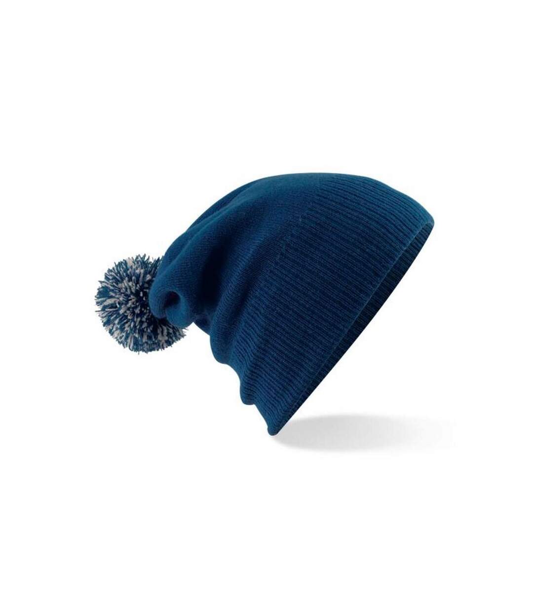 Adultes Bonnet Unisexe Snowstar Bleu Marine Gris Clair Beechfield-1