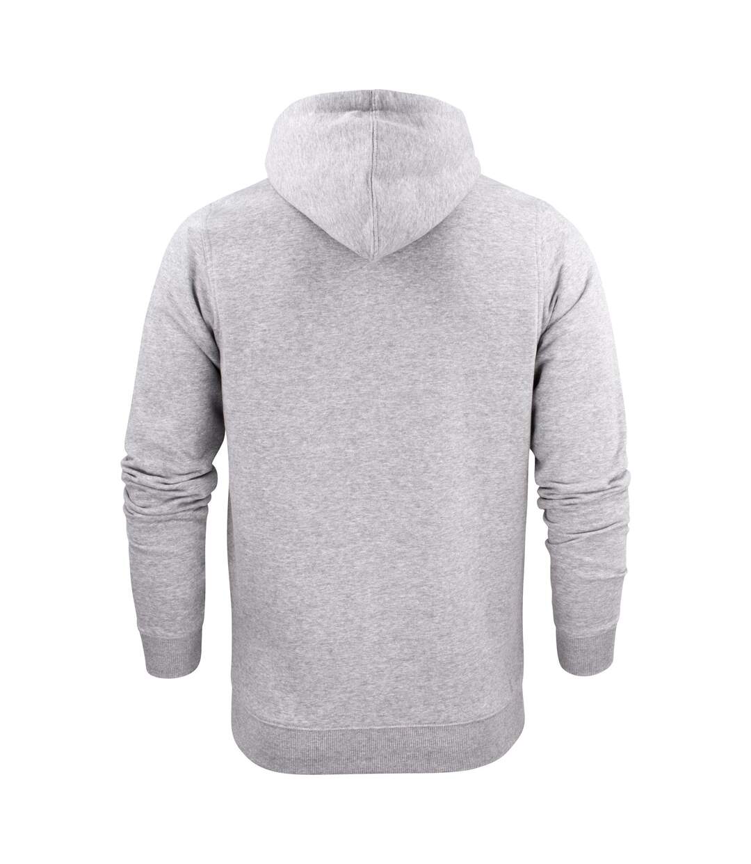 Mens Overhead Melange Full Zip Hoodie Grey Melange Printer-4