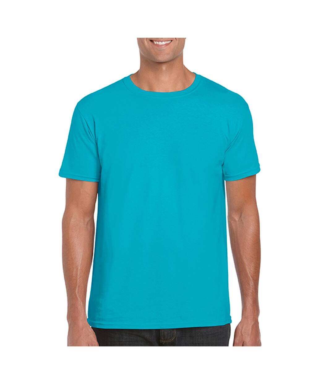 T-shirt manches courtes softstyle homme bleu tropical Gildan-1