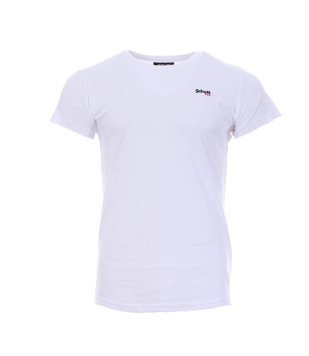 T-shirt blanc homme Schott NYC brodé - M-1