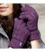 Ladies Striped Fleece Lined Knitted Warm Thermal Winter Gloves-4