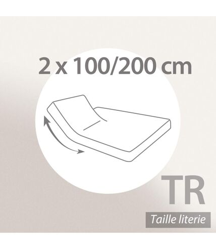 Drap housse relaxation uni 2x100x200 cm coton ALTO Crème TR Tête relevable