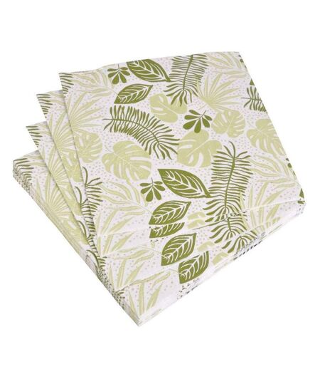 Lot de 20 Serviettes en Papier Feuille 33x33cm Vert