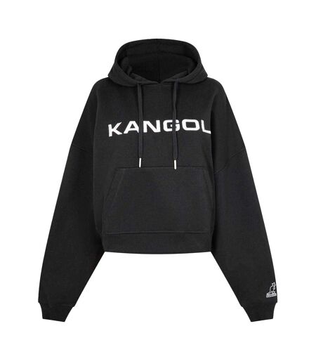 Womens/ladies Logo Hoodie Black Kangol