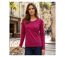 MAYFLOWER NIKITA1 : Tee-shirt manches longues violet Purple en coton avec poche poitrine-1