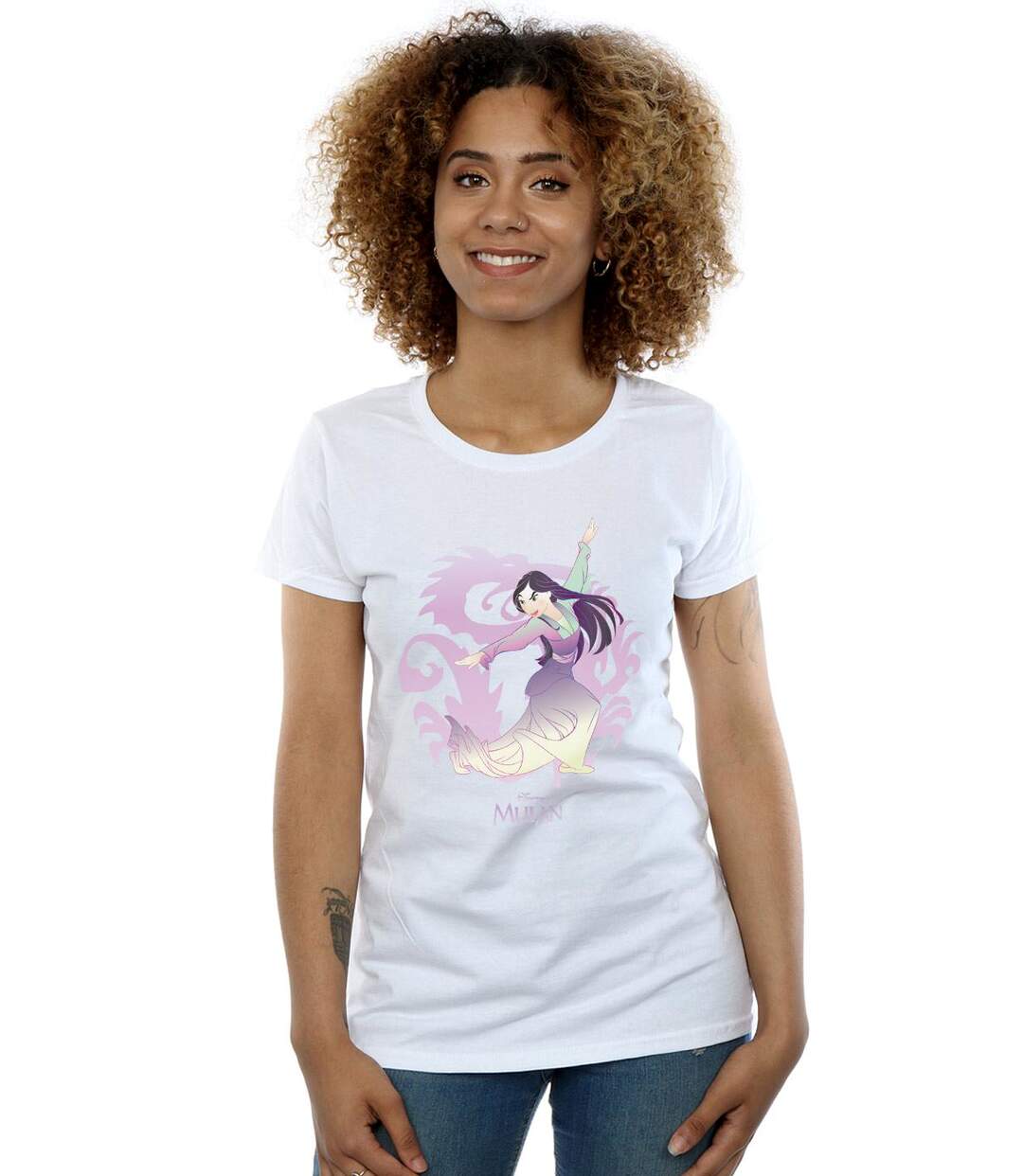 Disney - T-shirt MULAN DRAGON FIGHT - Femme (Blanc) - UTBI16036-2