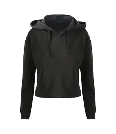 Sweat Court À Capuche Girlie Femme Noir AWDis