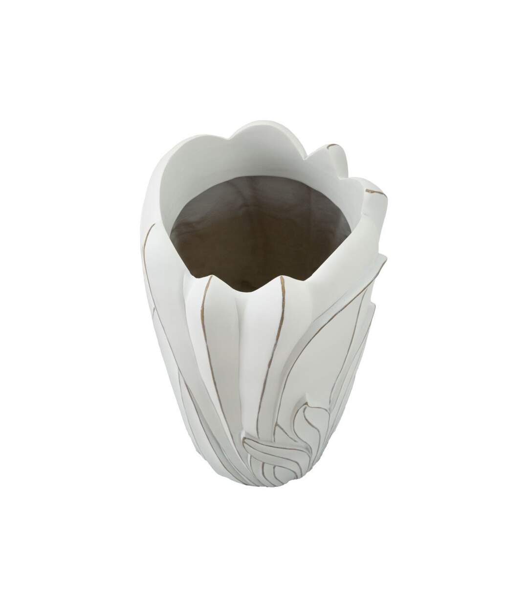 Vase Déco en Résine Gardy 48cm Blanc-2