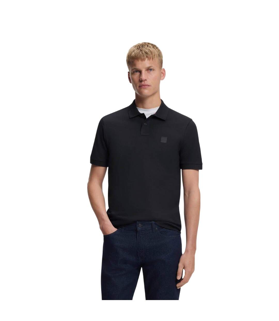 Mens Passenger Box Logo Polo Shirt Dark Blue Boss-4
