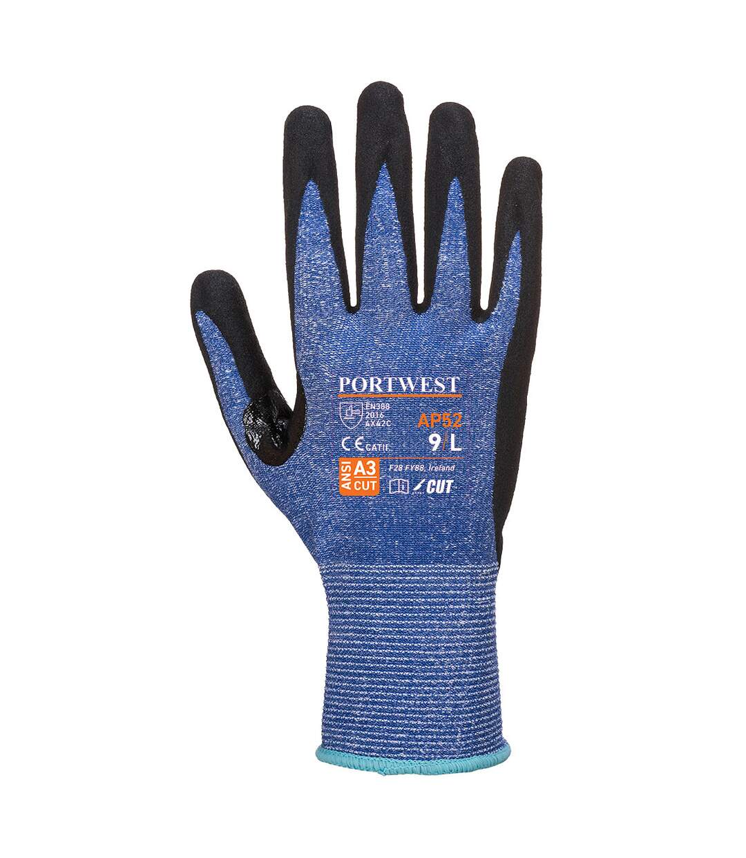 Unisex adult ap52 dexti ultra cut resistant gloves s blue/black Portwest-2