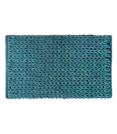 Tapis Salle de Bain Tissé Épais 50x75cm Bleu Pétrole