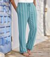 Men's Blue Striped Jersey Pants - Elasticated Waist  Atlas For Men