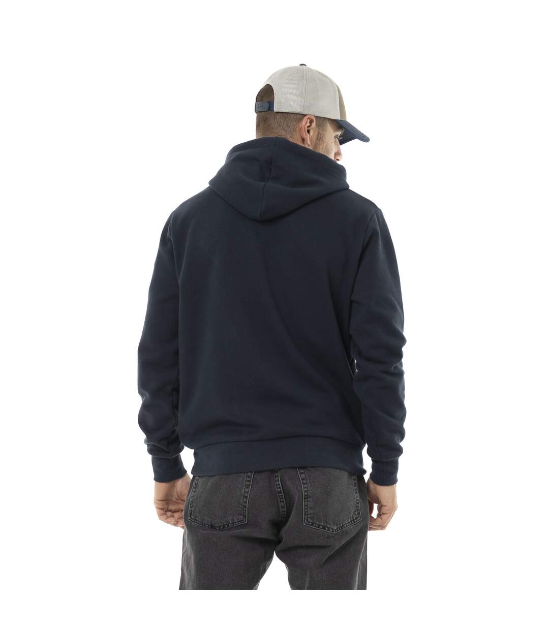 Sweat homme à capuche en molleton avec print logo devant brodé Vondutch-2