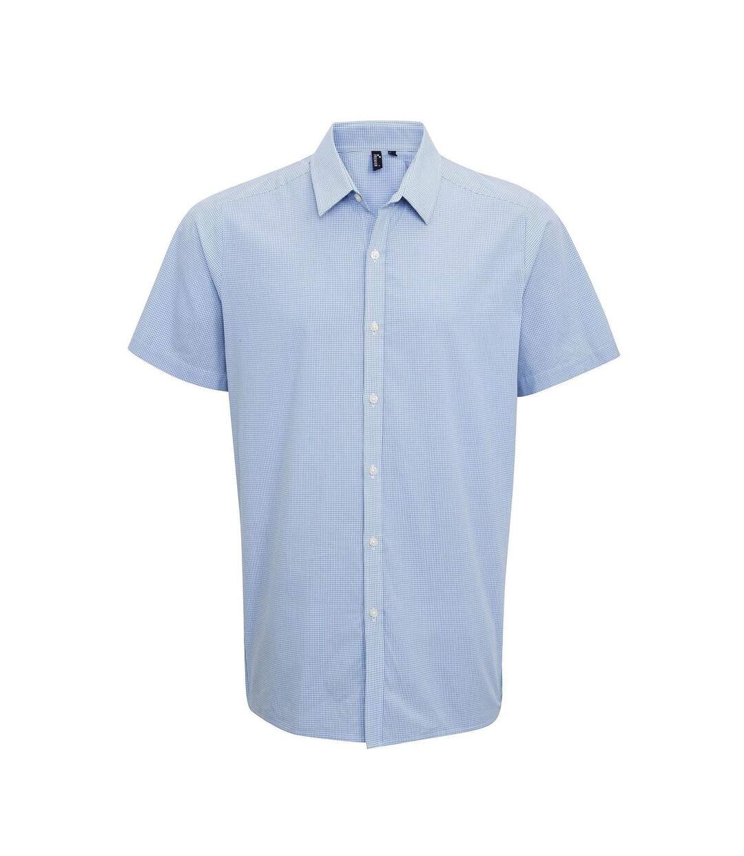 Chemise à carreaux manches courtes - Homme - PR221 - bleu clair