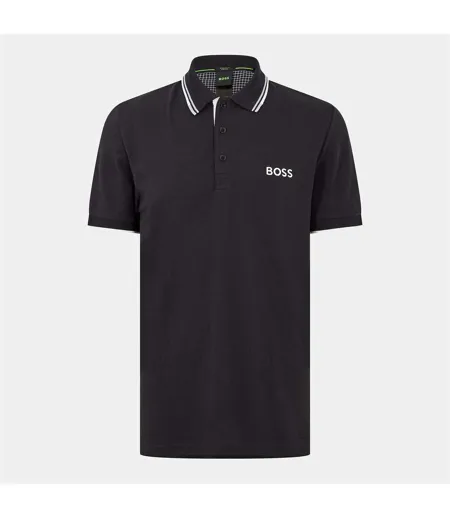 Mens Paddy Pro Cotton Pique Polo Shirt Dark Blue Boss