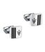 Boutons De Manchette Poli Motif/style Emblème Trident Homme Taille Unique Argenté Noir Maserati-1