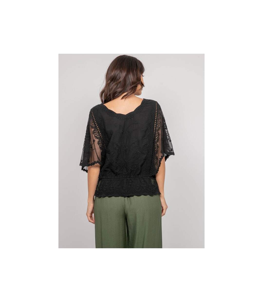 Top manches papillons broderie FLEURETTE - Dona X Lisa-2