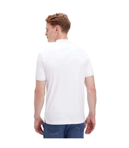 Mens Cotton Standing Collar Polo Shirt White Calvin Klein