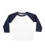 T-shirt Manches Longues Baseball Bébé Blanc Bleu Marine Larkwood-1